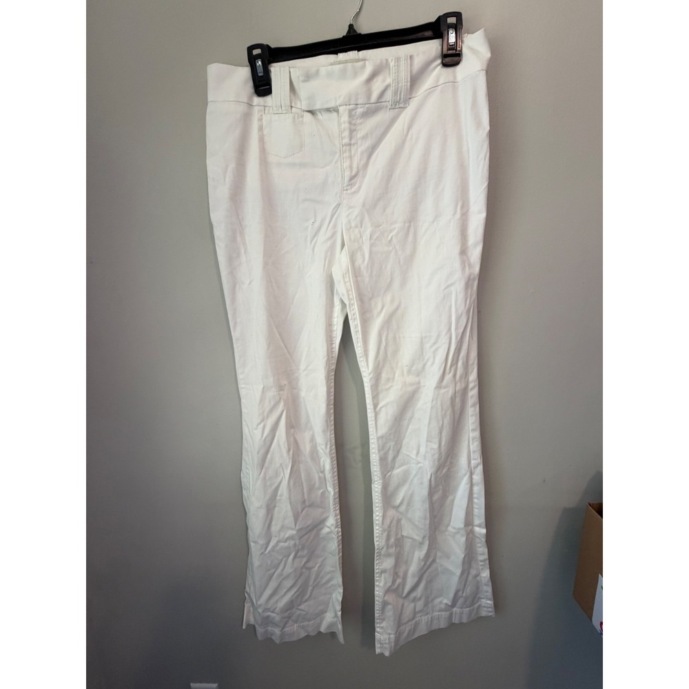 Banana Republic Martin Fit White Stretch Straight Leg Pants Womens 8